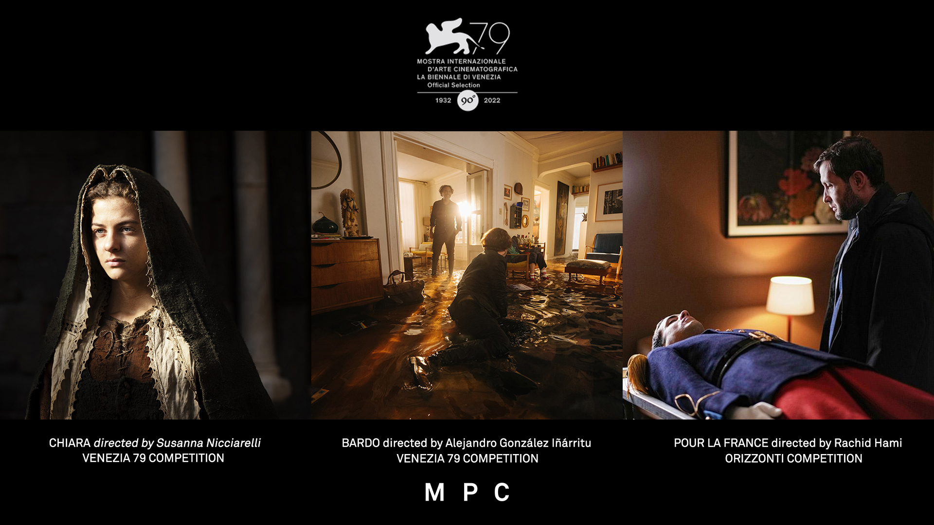 Mostra di Venezia: Three MPC Films Selected